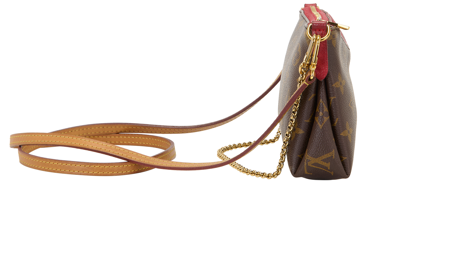 Pallas Clutch, &pound;595, Handbags, Red, Canvas/Leather, Side view